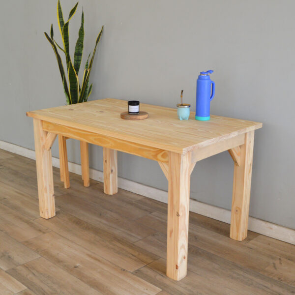 Mesa de pino macizo reforzada rectangular | 1,40 x 0,80